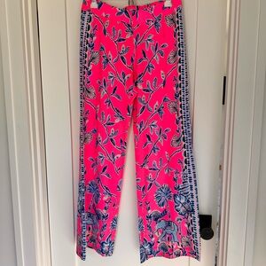 Floral Pink and Blue Women's Pants